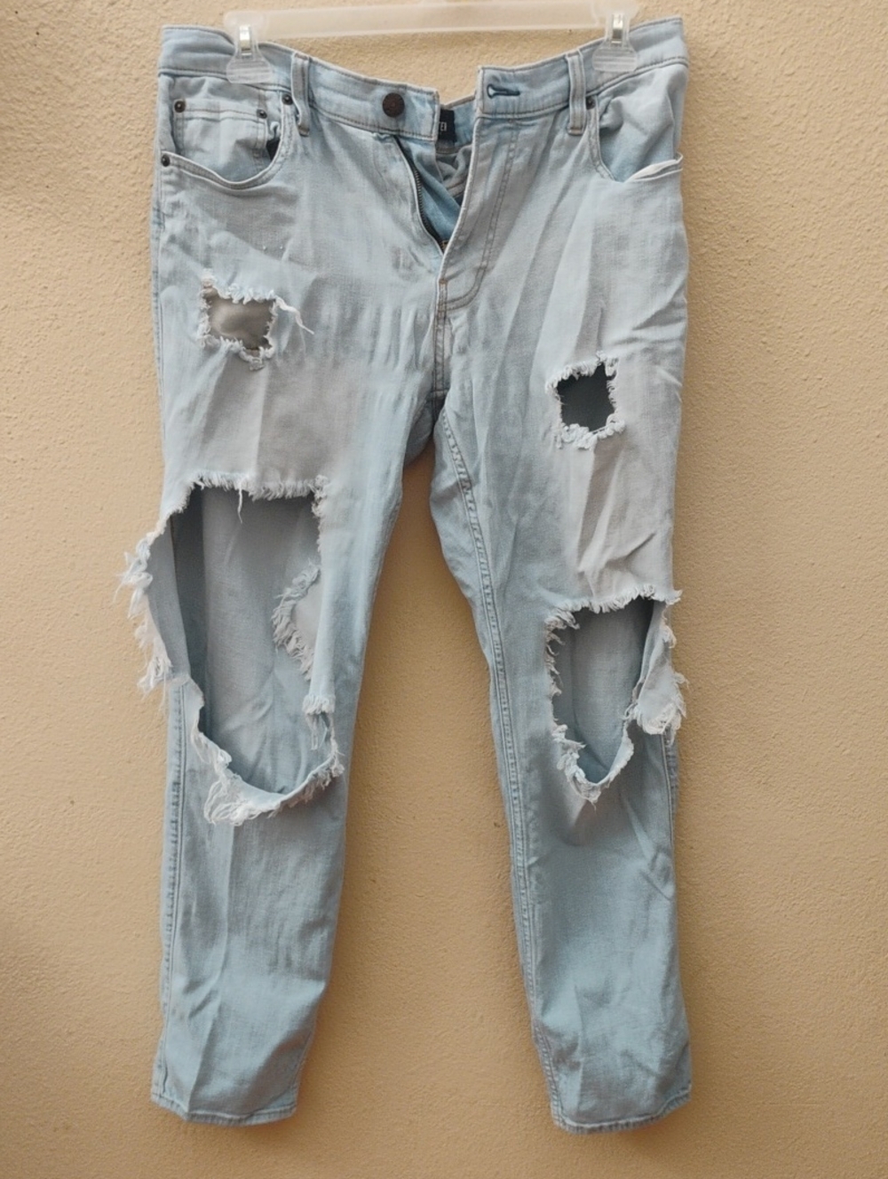 Light Blue Distressed Men's s Ripped Jeans